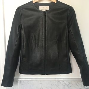 Aritzia Babaton Black Jett leather jacket S
